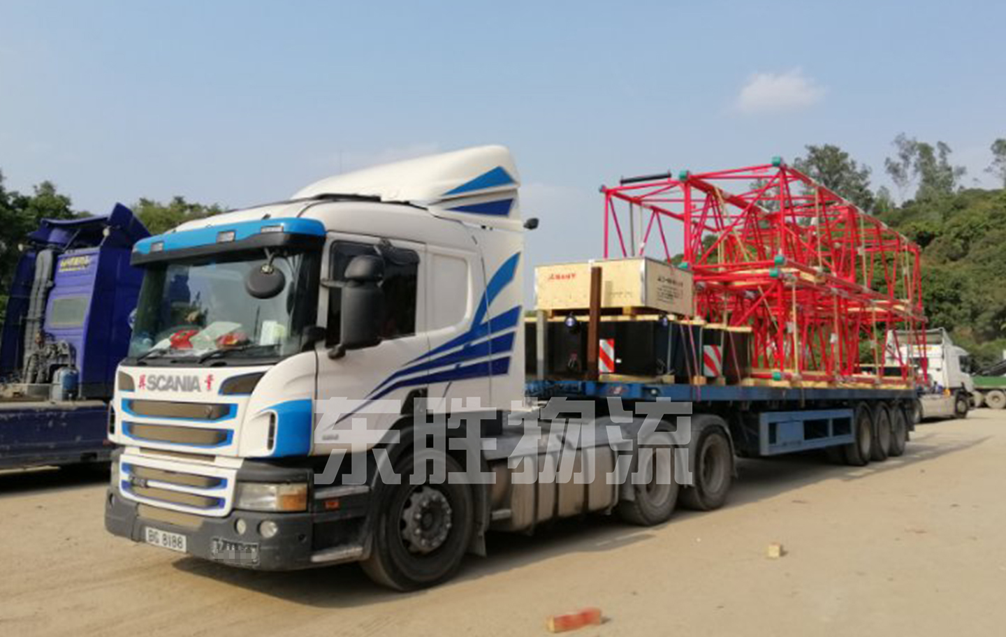 臺(tái)州到香港物流專線，臺(tái)州到香港貨運(yùn)公司，3天到達(dá)！深圳東勝物流中港平板車運(yùn)輸圖