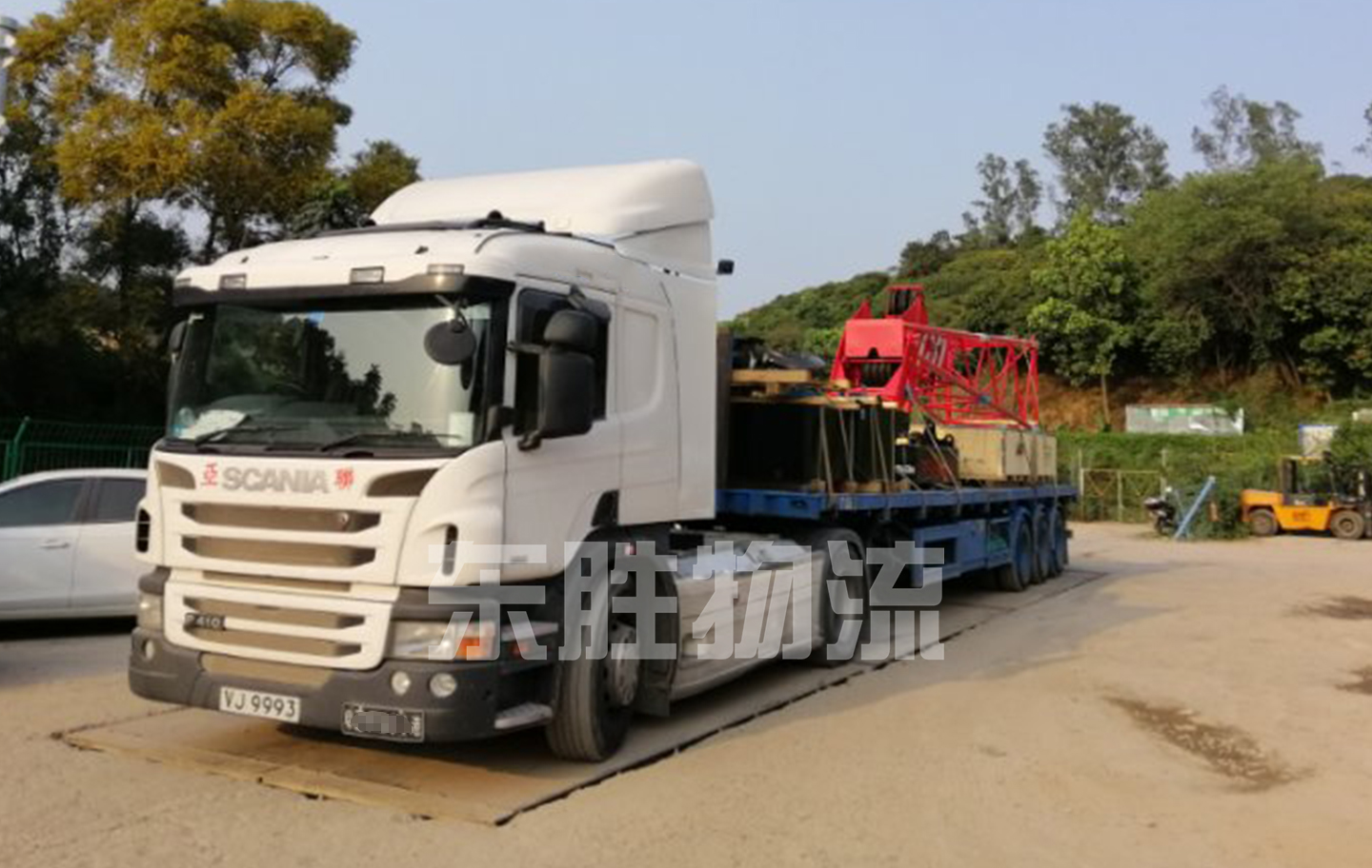 臺(tái)州到香港物流專線，臺(tái)州到香港貨運(yùn)公司，3天到達(dá)！深圳東勝物流中港平板車運(yùn)輸圖