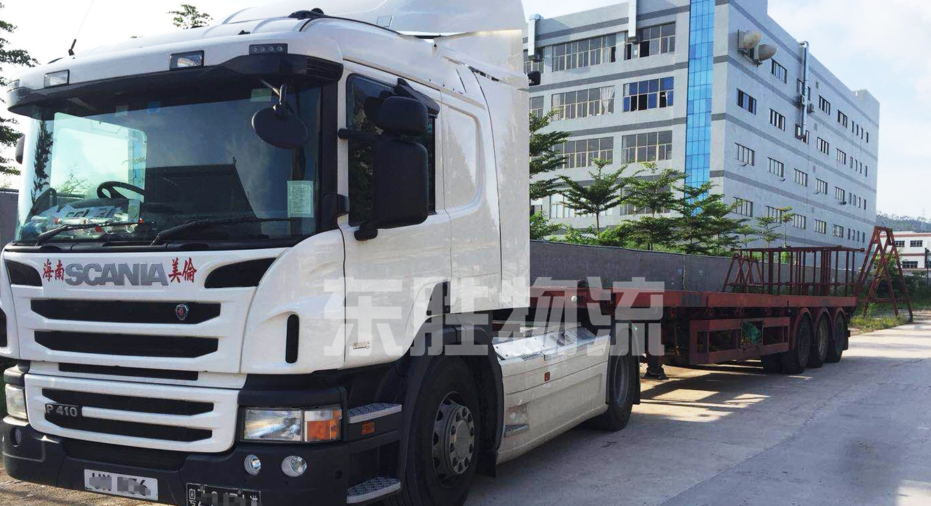 香港運輸專線，到香港物流公司--深圳東勝物流中港平板車圖